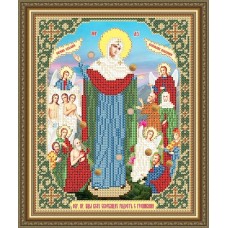Икона для вышивки бисером  «Образ Богородицы Всех скорбящих в радости с грошиками» (Схема или набор)